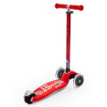Stabilní dětská koloběžka se svítícími kolečky Micro Maxi DeLuxe LED Red