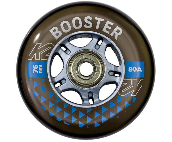 Booster 76mm 80A – 8 pcs + ILQ 5 bearings + aluminium spacers 6 mm Booster 76mm 80A – 8 pcs + ILQ 5 bearings + aluminium spacers 6 mm