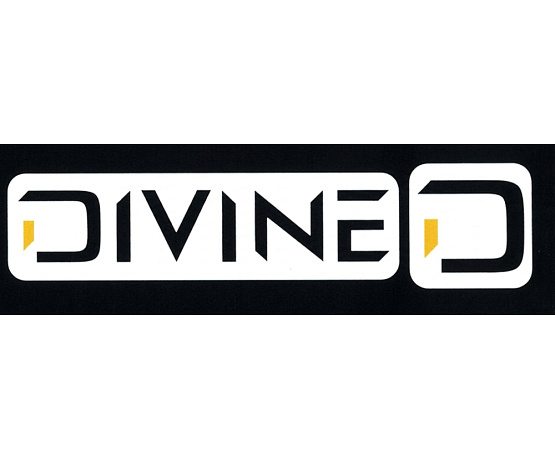 Samolepka DIVINE + logo – velká bílá