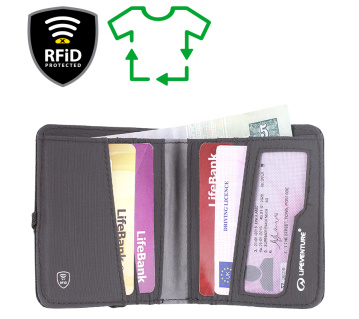 RFiD Compact Wallet Recycled; grey