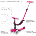Růžová svítící koloběžka pro nejmenší Mini2grow Deluxe Magic LED Pink