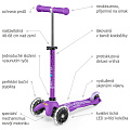 Popis koloběžky Micro Mini DeLuxe LED Purple