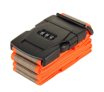 Bezpečnostní popruh na kufr s kódovým zámkem ROCK TA-0012 - šedá/oranžová