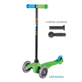 Micro Mini Classic Green LED dětská tříkolečková koloběžka pro kluky