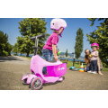 Růžové odrážedlo s vodící tyčí Micro Mini2Go DeLuxe Plus Pink