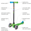 Micro Mini Classic Green LED tříkolečková koloběžka pro děti