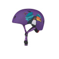 Fialová dětská přilba na koloběžku Micro LED Toucan S