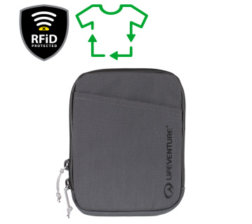 RFiD Travel Neck Pouch Recycled; grey
