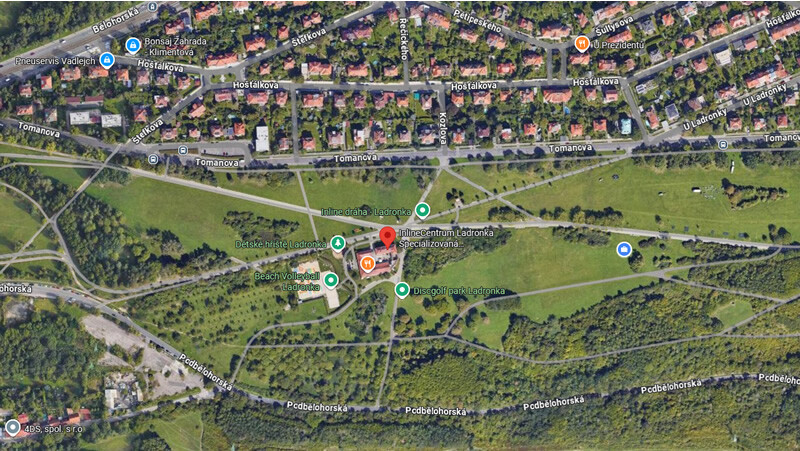 mapa Inline Centrum Ladronka prodejna pujcovna servis koleckovych brusli